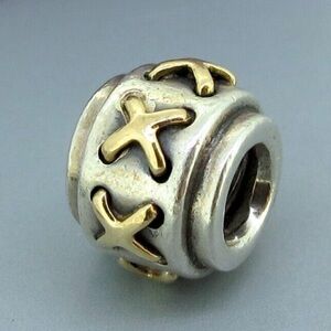 Silver and Gold Pandora Bead